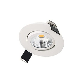 Integral ILDL65L005 Lux Ultra Slim Tilt 6.5w LED Downlight, matt White, IP40, 4000K, 670lm, 36° Beam