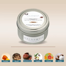 Halarosis Soy Candles - Cotton Wick Candles for Home Scented - Long Burning Candles - Burns Up to 25 Hours - Gift for Birthday & Special Events (Amber & Musk 3.5 oz)