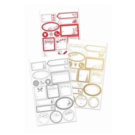100 Red/Silver/Gold Labels Christmas Sticker Gift Tags Name Xmas Present Easy Peel Stick-on Presents