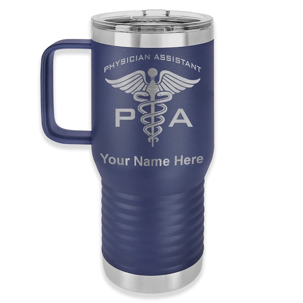LaserGram 20oz Vacuum Insulated Travel Mug with Handle, PA Physician