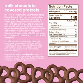 UNREAL Milk Chocolate Covered Pretzels, 7g Sugar, Chocolate Candy Treat Bag, Gluten Free, Fair Trade, Non-GMO, 3.5oz (Pack of 3)
