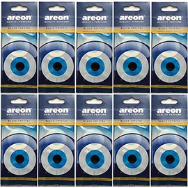 AREON Car Air Freshener Hanging Black Crystal Blue Eye Oriental Nazar Amulet Home 2D Paper Set Multi Pack of 10