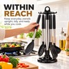 Stainless Steel Rotating Utensil Rack with 6 Hooks – 360°