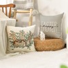 Artoid Mode Bunny Rabbits Eggs Eucalyptus Leaves Happy Easter Cushion