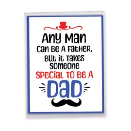 NobleWorks Jumbo Father's Day Greeting Card 8.5 x 11 Inch with Envelope (1 Pack) Oversize Jumbo Dad Dad Notes - Top Hat J10988IFDG
