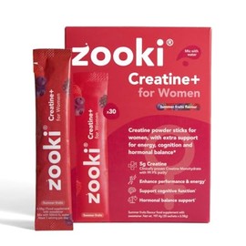 Zooki Creatine+ for Women 5g Monohydrate, Summer Fruits, 30 Servings