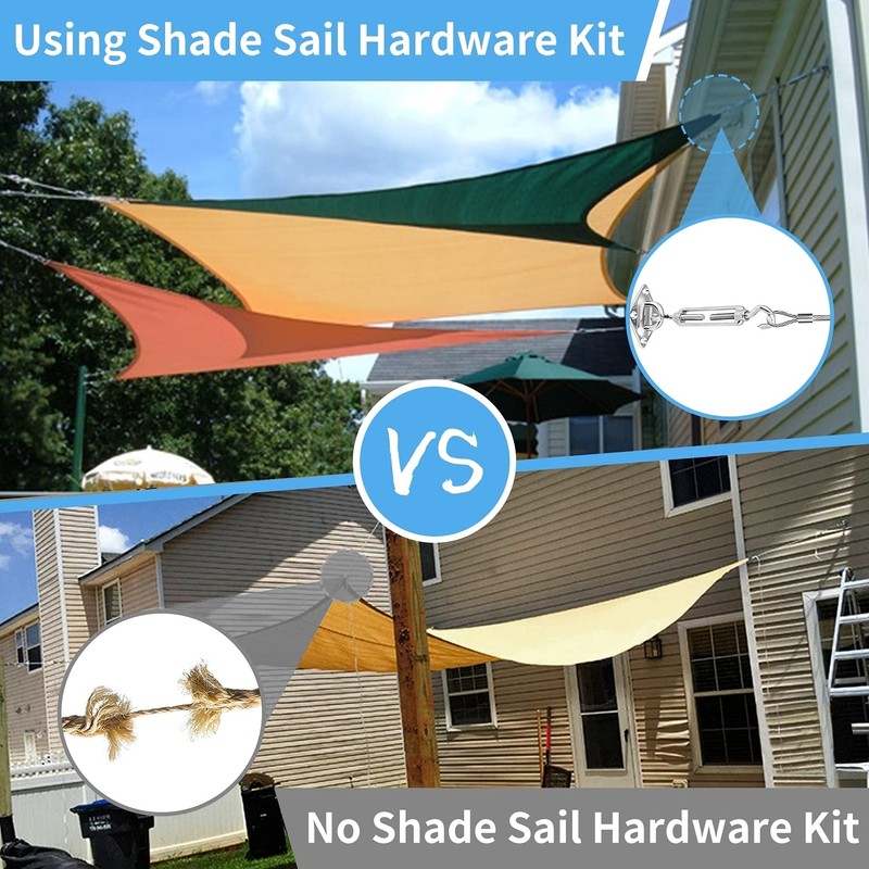 HDYAR 84 Pcs Sun Shade Sail Hardware Kit with Cable