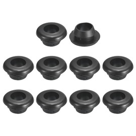 sourcing map 48 Pcs Rubber Grommets, 8mm ID 10mm Drill Hole Double Sided Hollow Firewall Hole Plugs Round Electrical Wiring Gasket, Black