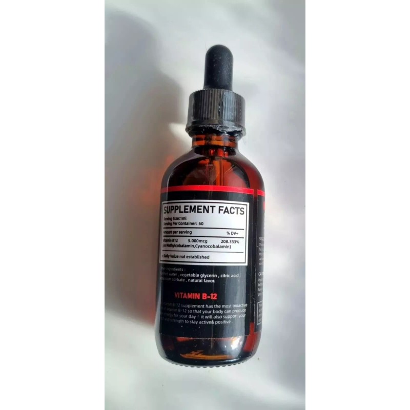 Vitamins High strength Vitamin B12 liquid 5000mcu Fast Absorbtion