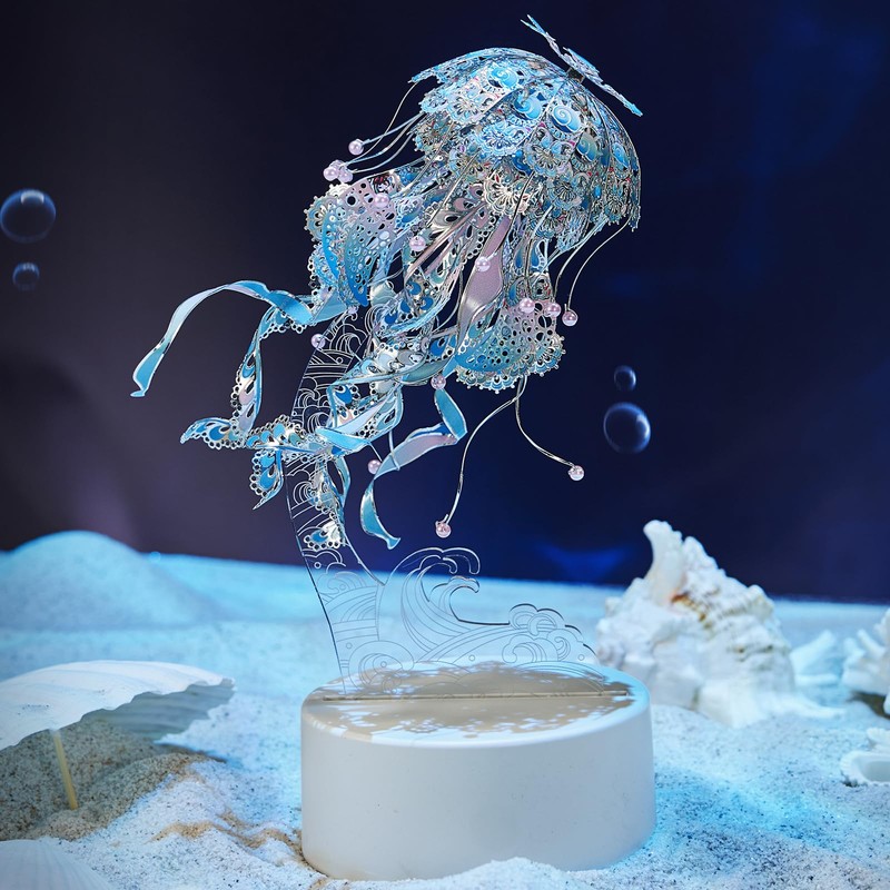 Piececool 3D Puzzles for Adults, Jellyfish Night Light with USB