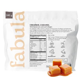 Fabula Collagen Creamer for Coffee with Hyaluronic Acid, MCT Oil, made with Organic Coconut Milk, Caramel Flavored, 8.5 OZ