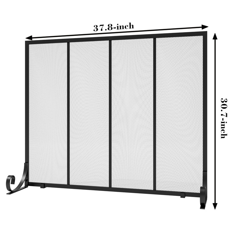 Fire Beauty Flat Panel Fireplace Screen Spark Guard Wrought Metal