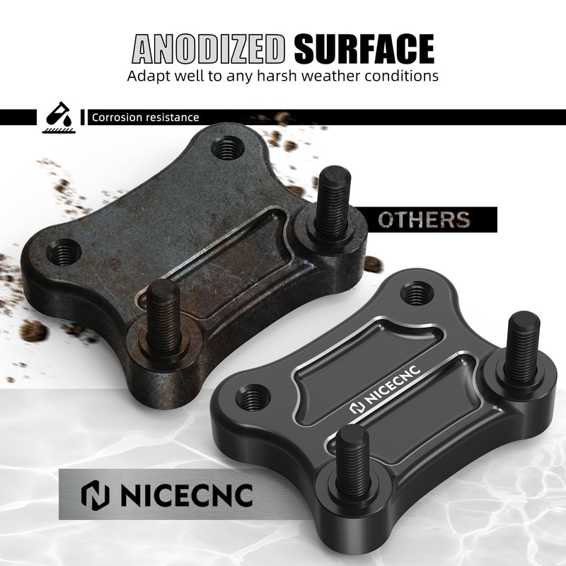 NICECNC Handlebar Riser Pull Back Plate Aluminium Black Handlebar Displacement