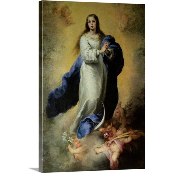 The Immaculate Conception, 1660-65 Canvas Wall Art Print, 16"x24"x1.25"