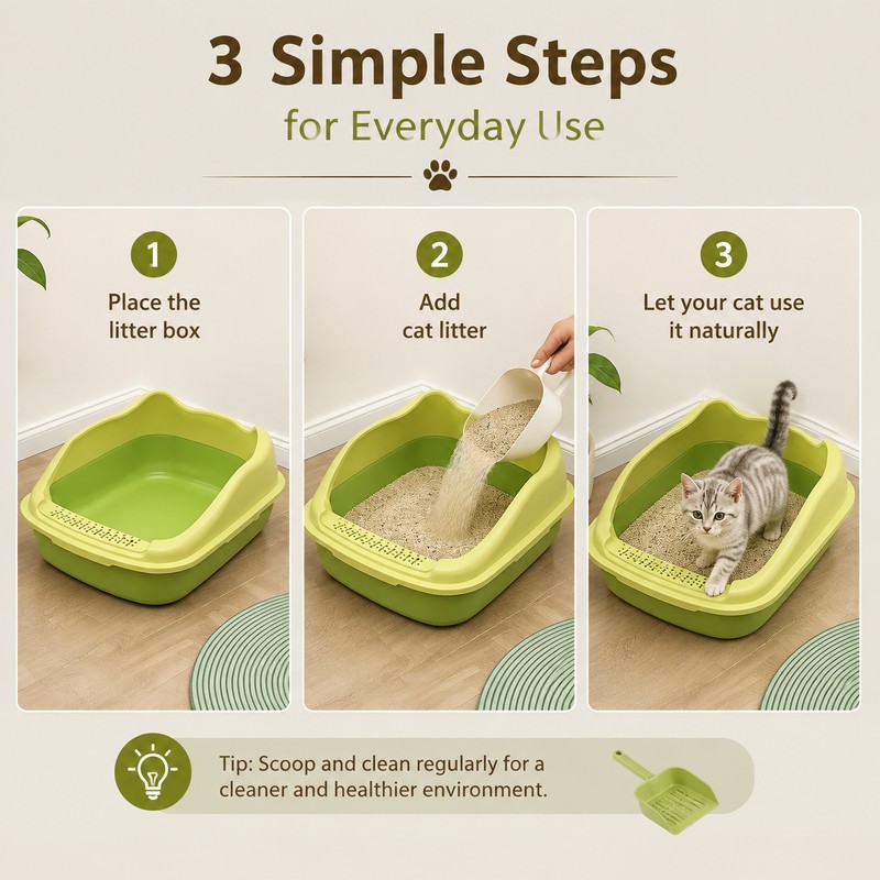 Small Cat Litter Box for Kittens – Semi-Closed Pet Toilet