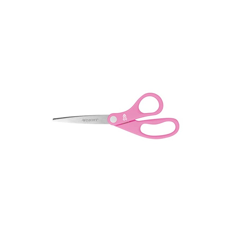 Westcott 15387 - Tijeras de acero inoxidable con cinta rosa