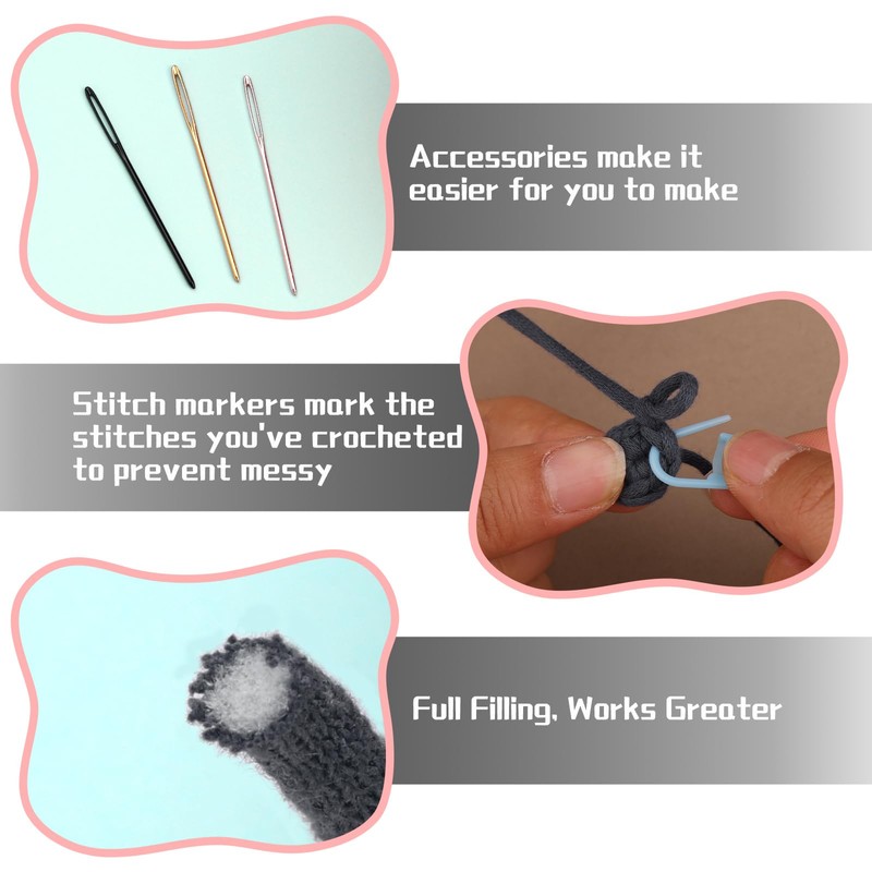 200g Crochet Yarn, Beginner Yarn, Thick Yarn, Gray Yarn with