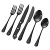 VEVOR 48-Piece Black Silverware Set with Steak Knives, Food-Grade Stainless