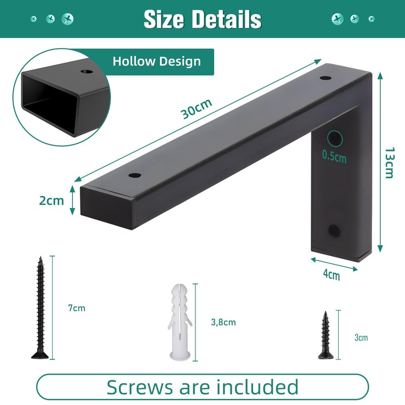 MLOQI 4 Pack Shelf Brackets Heavy Duty, Countertop Bracket, Wash