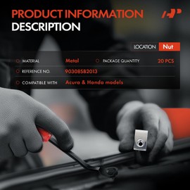 A-Premium 20PCS Silver Metal Suspension Nut Retainer Clips Compatible with Honda CR-V CRV 2023, Civic 2002-2005 2014-2023, Odyssey 2005-2010, Fit, HR-V HRV, Insight & Acura ILX, Integra, RSX