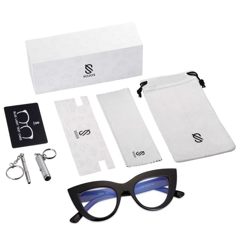 SOJOS Blue Light Blocking Glasses Retro Vintage Cateye Eyeglasses for