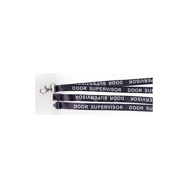 1 Door Supervisor Printed Black/White Strap Ribbon Lanyard for Security
