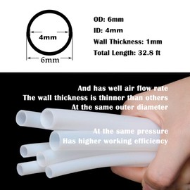 Beduan 6 mm OD Pneumatic Air Line Tubing Nylon Air Hose for Fluid Transfer or Air Brake System 32.8ft (Black)