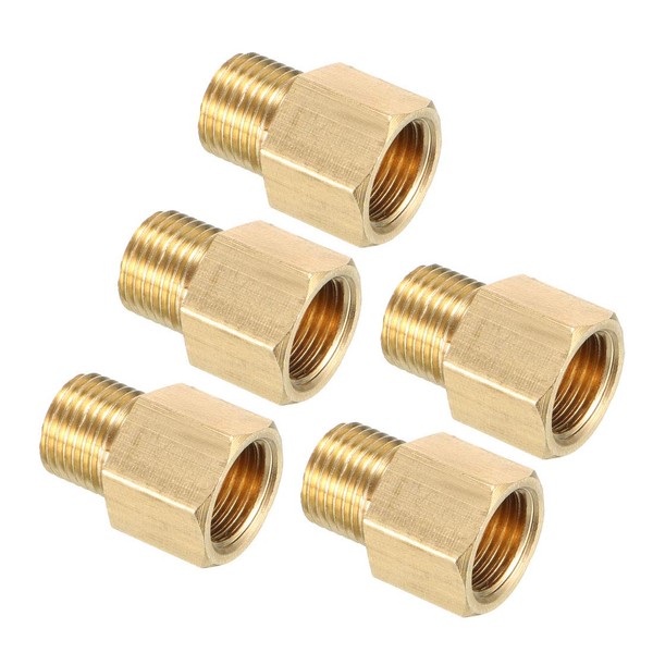 sourcing map Brass Threaded Pipe Fitting 1/8N PT Male x