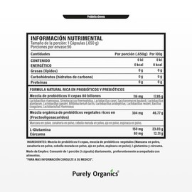 Purely Organics | Probiotics Greens Línea Gold | 11 Cepas y 80 Mil Millones UFC | Apoyo Digestivo e Intestinal | 90 Cápsulas Veganas