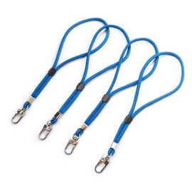 trage.band® Short Adjustable Wrist Strap with Carabiner Hook, Pack of 4, Blue