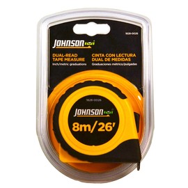 Johnson Level & Tool 1828-0026 Metric/Inch Power Tape, 8m/26', Black/Yellow, 1 Tape