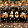 Cheers to 40 Years Backdrop Banner, Happy 40th Birthday Decorations
