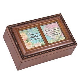 Cottage Garden Madrina Godmother Wood Finish Small Jewelry Music Box Ave Maria