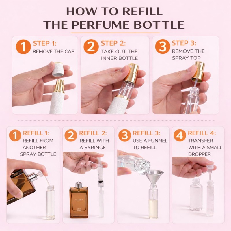 Vilarihor 10ml Mini Perfume Travel Refillable Bottle, Portable Perfume Atomizer,