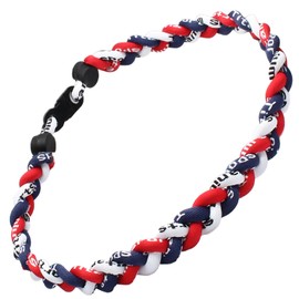 Wawory Baseball Necklace 2 Pack - 18 Inch Navy Red & White Silicone Nylon Plastic Braided Cord Jewelry for Baseball Fans, Players & Teams | Sports Gifts, Lightweight Unisex Baseball-Themed Jewelry Set