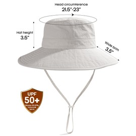 FURTALK Sun Hats for Women UPF 50+ Foldable Wide Brim UV Protection Adjustable Chin Strap Ponytail Hole Summer Bucket Hat, gray, Unit size