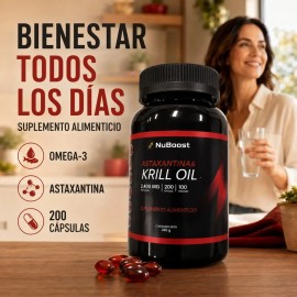 Suplemento Omega 3 Aceite De Krill 2400 Mg 200 Cápsulas