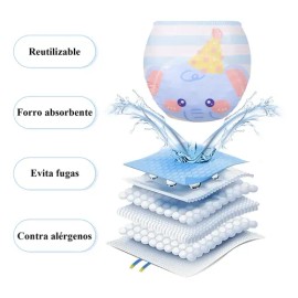 Lictin 6 Paquetes Pañales De Entrenamiento Ecológicos Para Bebés, 100% Algodón, Varios Patrones Y Colore, Cada Uno Con Un Empaque De Bolsa Opp Indepen