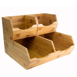 HOMESTEAD Bamboo Pantry Storage Bins - Stackable Baskets, Potato and Onion Storage for Pantry Organization, Set 3 Pieces