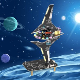 Starship Soldering Practice Kit, Sci-Fi Spaceship DIY LED Light Kit, Fun Electronics Learning Kit for School Projects & Cool Desk Decor Gift for Teens & Adults