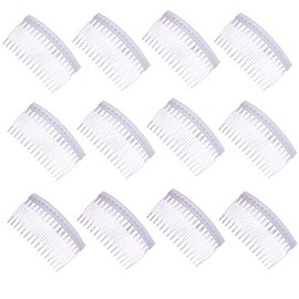 12Pcs 16 Teeth Hair Clip Combs Plastic Hair Side Combs Pin Clips Bridal Wedding Veil Combs for Women Girls Hair Accessories, Clear