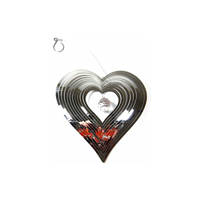 Hanging Stainless Steel Garden Wind Spinner Sun Catcher Crystal -