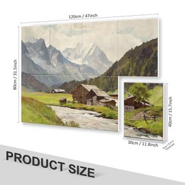 JBER Art Acoustic Panels, 8 Pack Acoustic Panels for Wall Decoration With Self Adhesive, Sound Absorbing Panels for Recording Studio, Soundproof Wall Panels, 48×32 inch (Alpental)