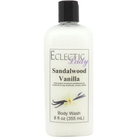 Eclectic Lady Liquid Pearl Body Wash - Sandalwood Vanilla Scent 3-in-1 Use For Bubble Bath, Hand Soap & Body Wash, Phthalate-Free Sandalwood Vanilla Fragrance, Handcrafted in USA (8 oz)