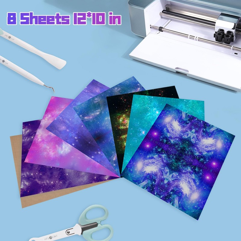 HTVRONT HTVRONT Galaxy Heat Transfer Vinyl - 7 Pack 12x10in
