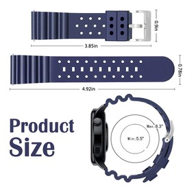 JIEANTE Silicone Watch Bands 20mm 22mm 24mm Quick Release Rubber Watch Bands for Men and women(Blue/Silver buckle, 22mm)