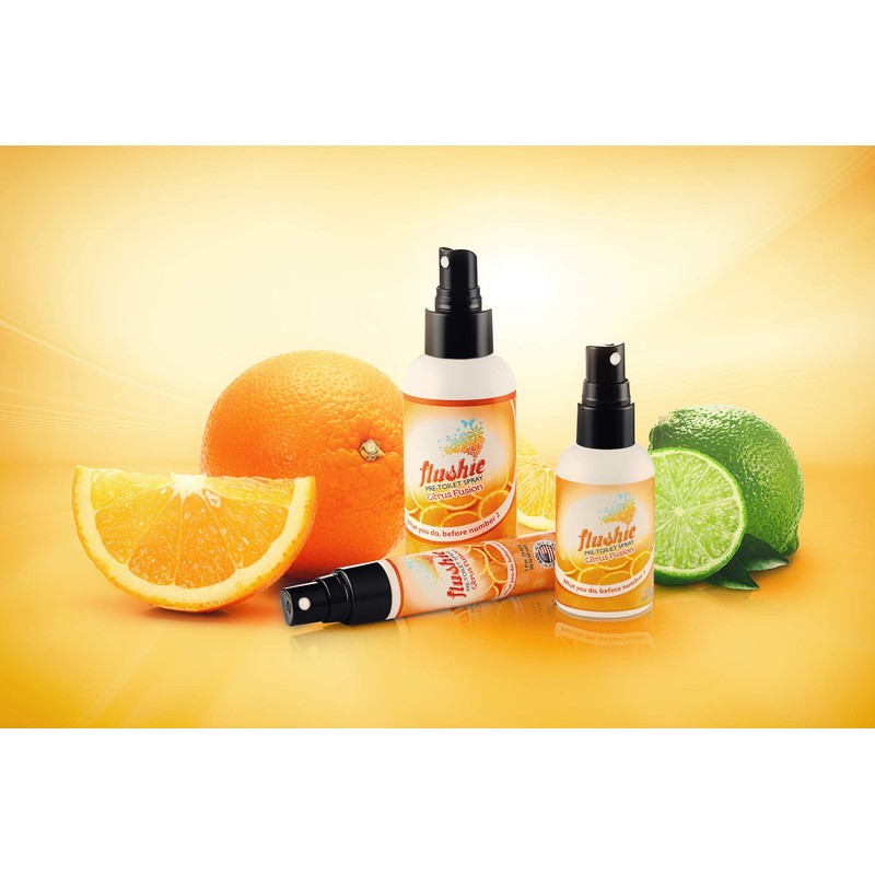 Flushie Pre-Toilet Spray Travel Size Toiletries Bathroom Spray Citrus 1