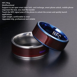 Smart NFC Ring, Steel Material, for Door Locks, File Transfer, NFC Devices, Ideal Gift for Men, All Round Sensing Technology Wearable Smart Ring for Mobile Phones (10)
