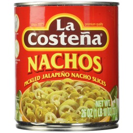 La Costeña Nacho Sliced Jalapeño Peppers | Pickled Green Hot Jalapeños | 26-Ounce Can (Pack of 12)