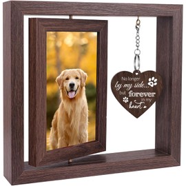 Soniuong Dog Memorial Gifts for Loss of Dog,Rotating Wooden Picture Frame for 4x6 Photo,Loss of Dog Sympathy Gift,Cat Pet Bereavement Remembrance Picture Frame